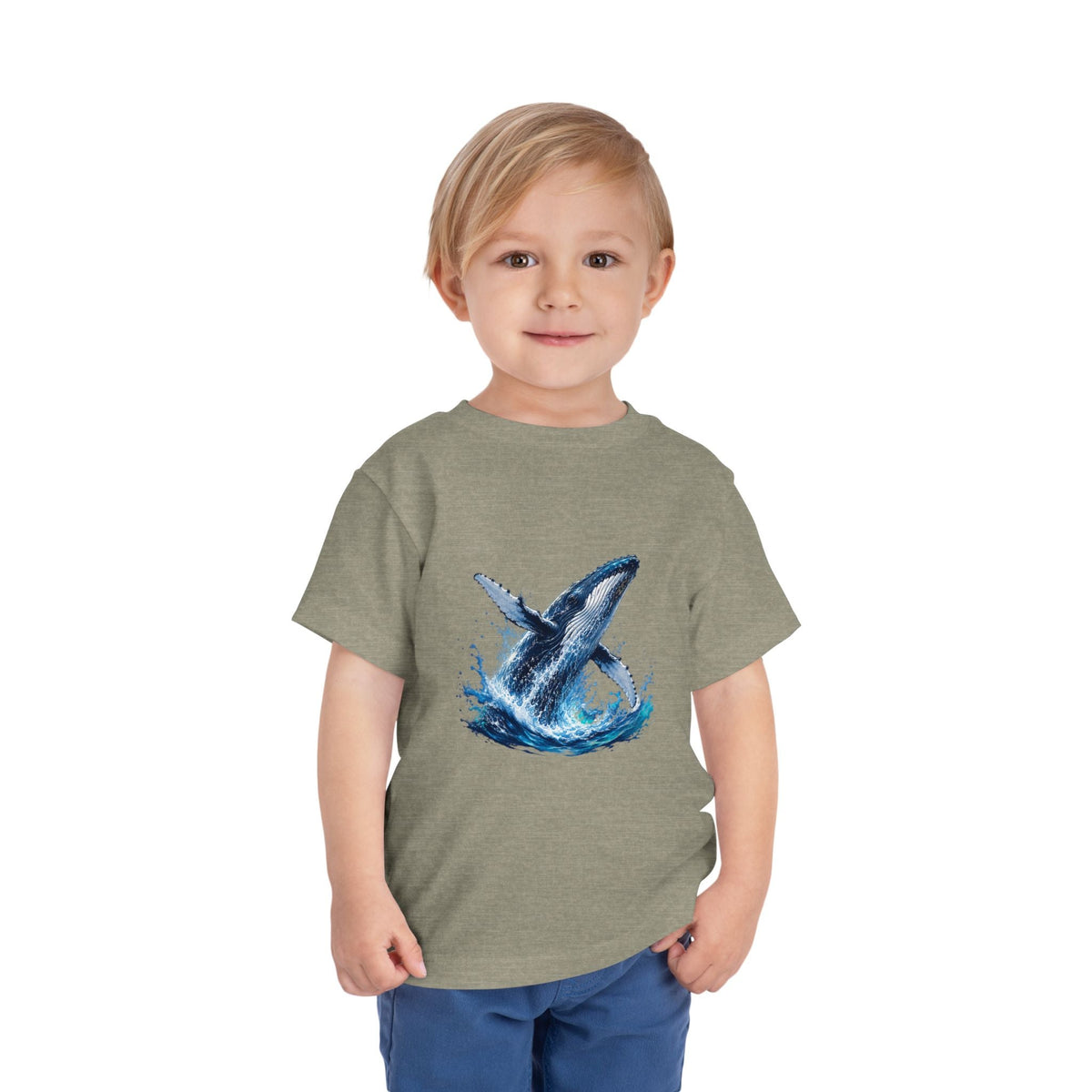 Toddler Tee — Watercolor Breaching Whale Graphic - Front Patch Kids Co.