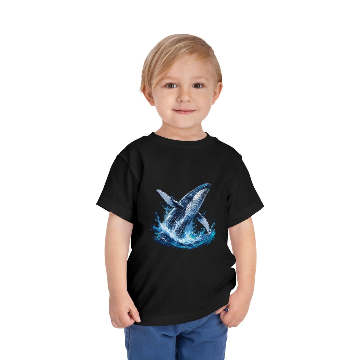 Toddler Tee — Watercolor Breaching Whale Graphic - Front Patch Kids Co.
