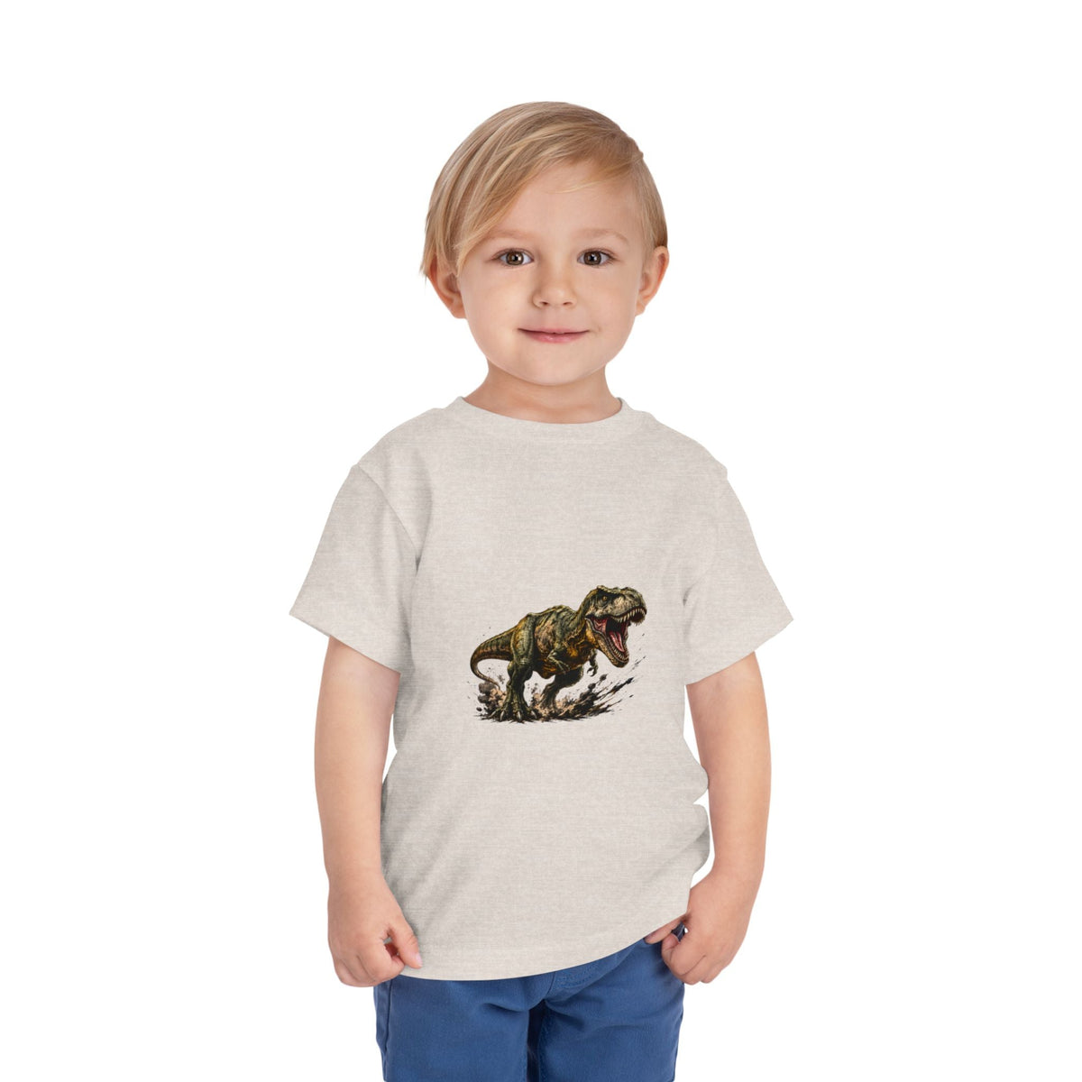 Toddler T‑Shirt — Roaring T‑Rex Dinosaur Graphic Tee for Kids - Front Patch Kids Co.