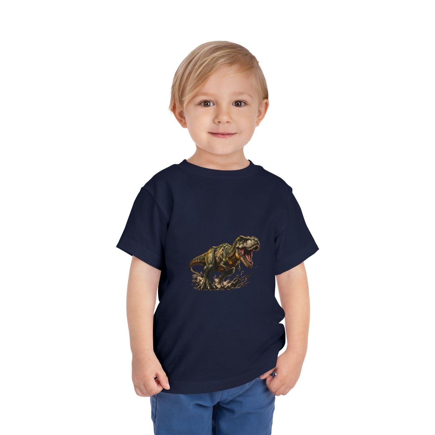 Toddler T‑Shirt — Roaring T‑Rex Dinosaur Graphic Tee for Kids - Front Patch Kids Co.