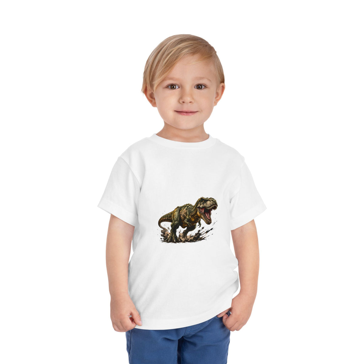 Toddler T‑Shirt — Roaring T‑Rex Dinosaur Graphic Tee for Kids - Front Patch Kids Co.