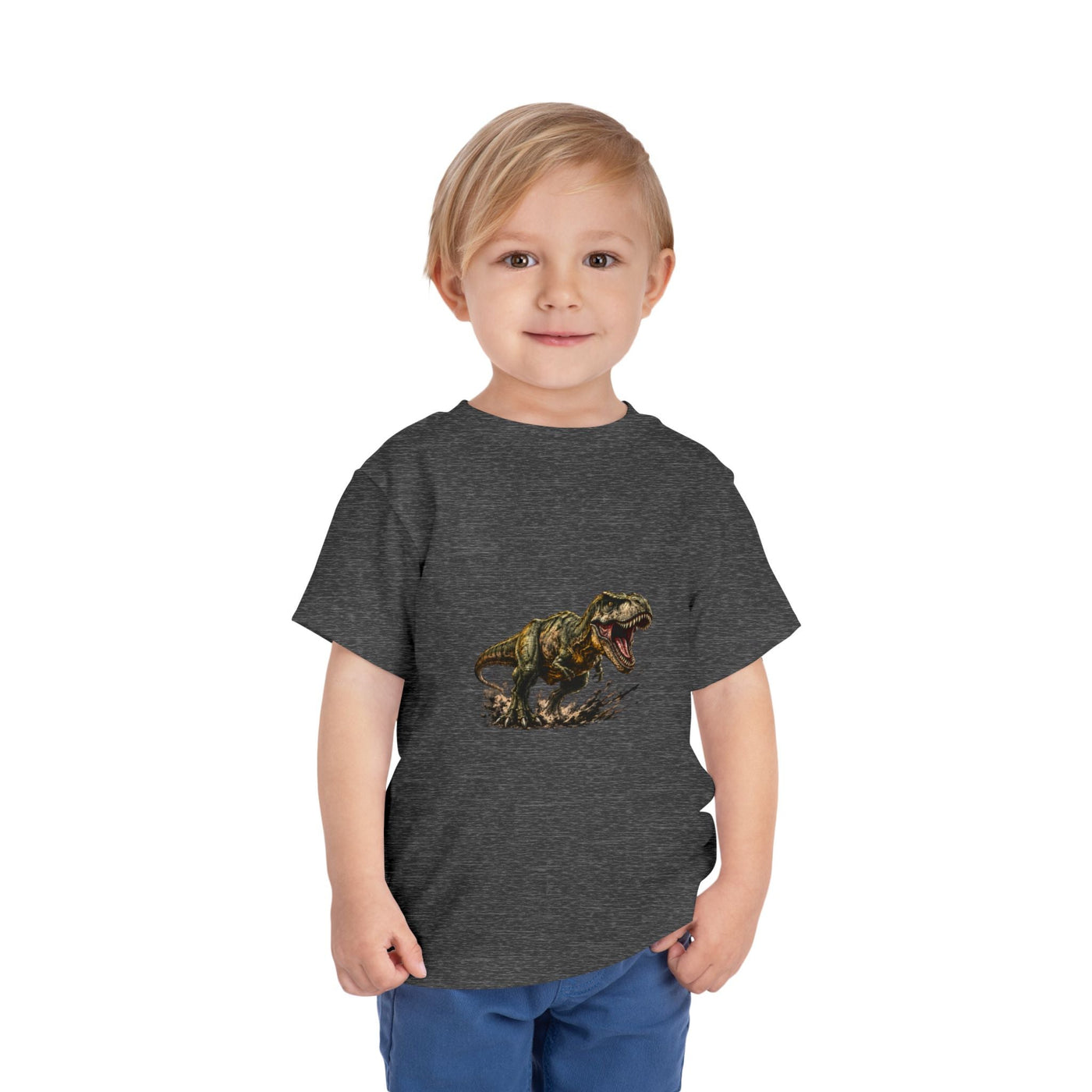 Toddler T‑Shirt — Roaring T‑Rex Dinosaur Graphic Tee for Kids - Front Patch Kids Co.