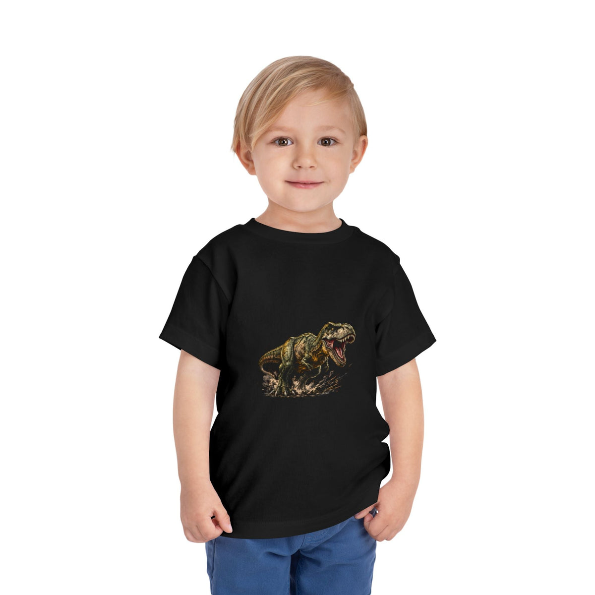 Toddler T‑Shirt — Roaring T‑Rex Dinosaur Graphic Tee for Kids - Front Patch Kids Co.