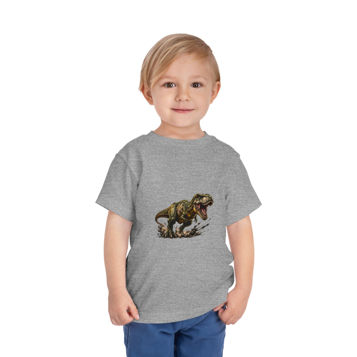 Toddler T‑Shirt — Roaring T‑Rex Dinosaur Graphic Tee for Kids - Front Patch Kids Co.