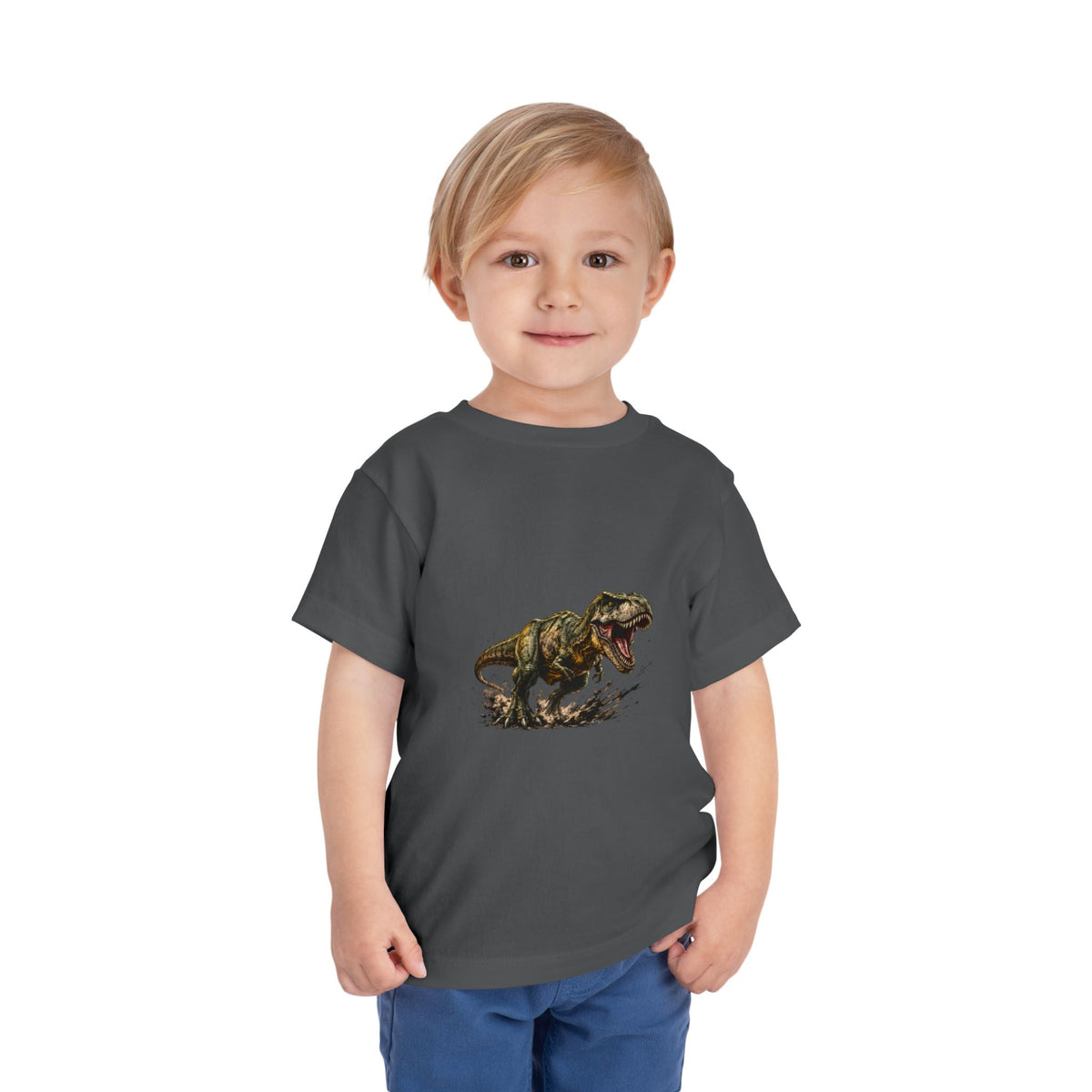 Toddler T‑Shirt — Roaring T‑Rex Dinosaur Graphic Tee for Kids - Front Patch Kids Co.