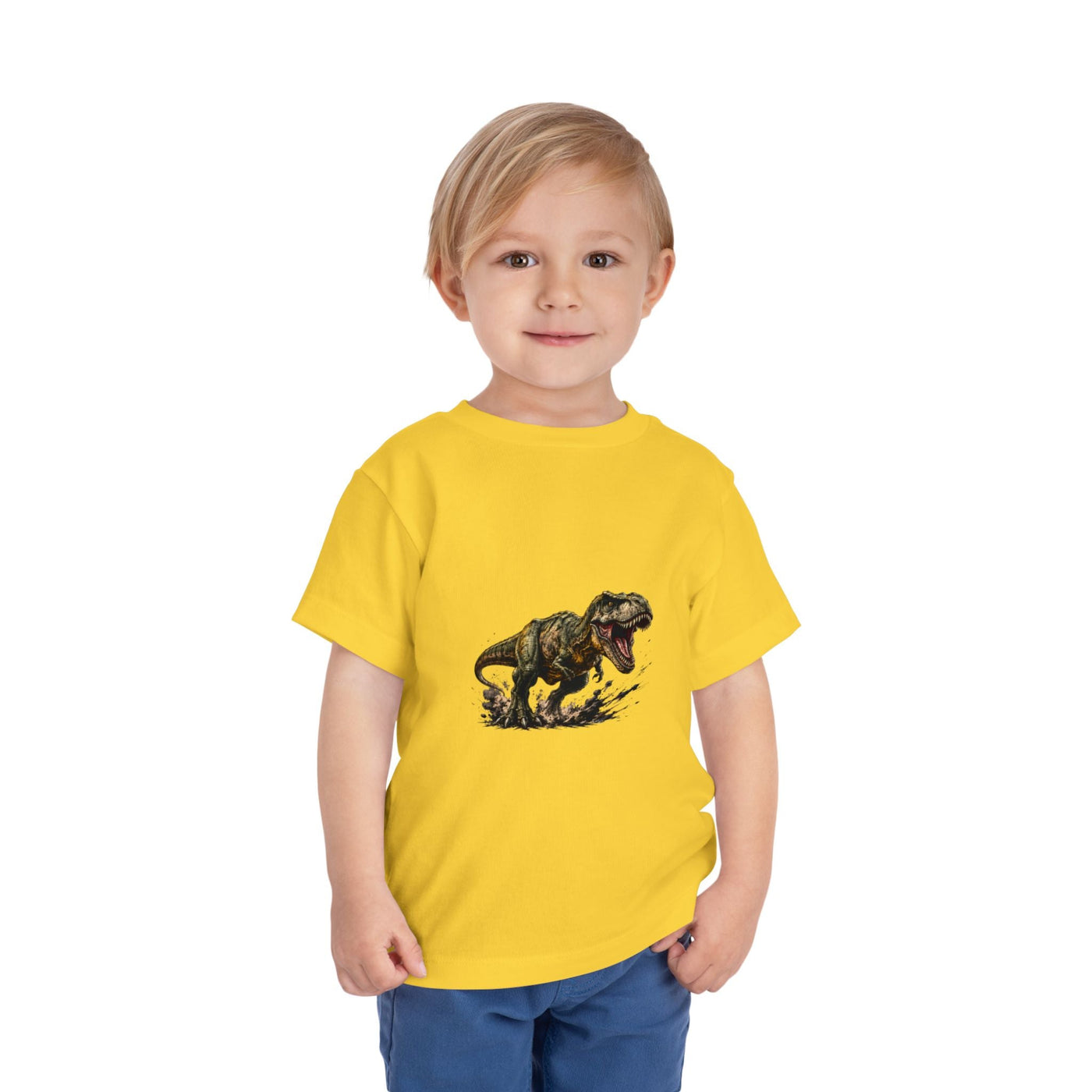 Toddler T‑Shirt — Roaring T‑Rex Dinosaur Graphic Tee for Kids - Front Patch Kids Co.